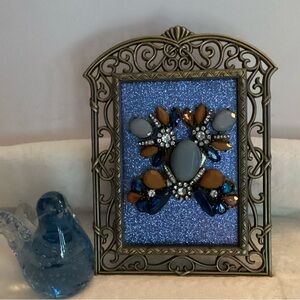 Elegant Gold and Blue Decorative Frame